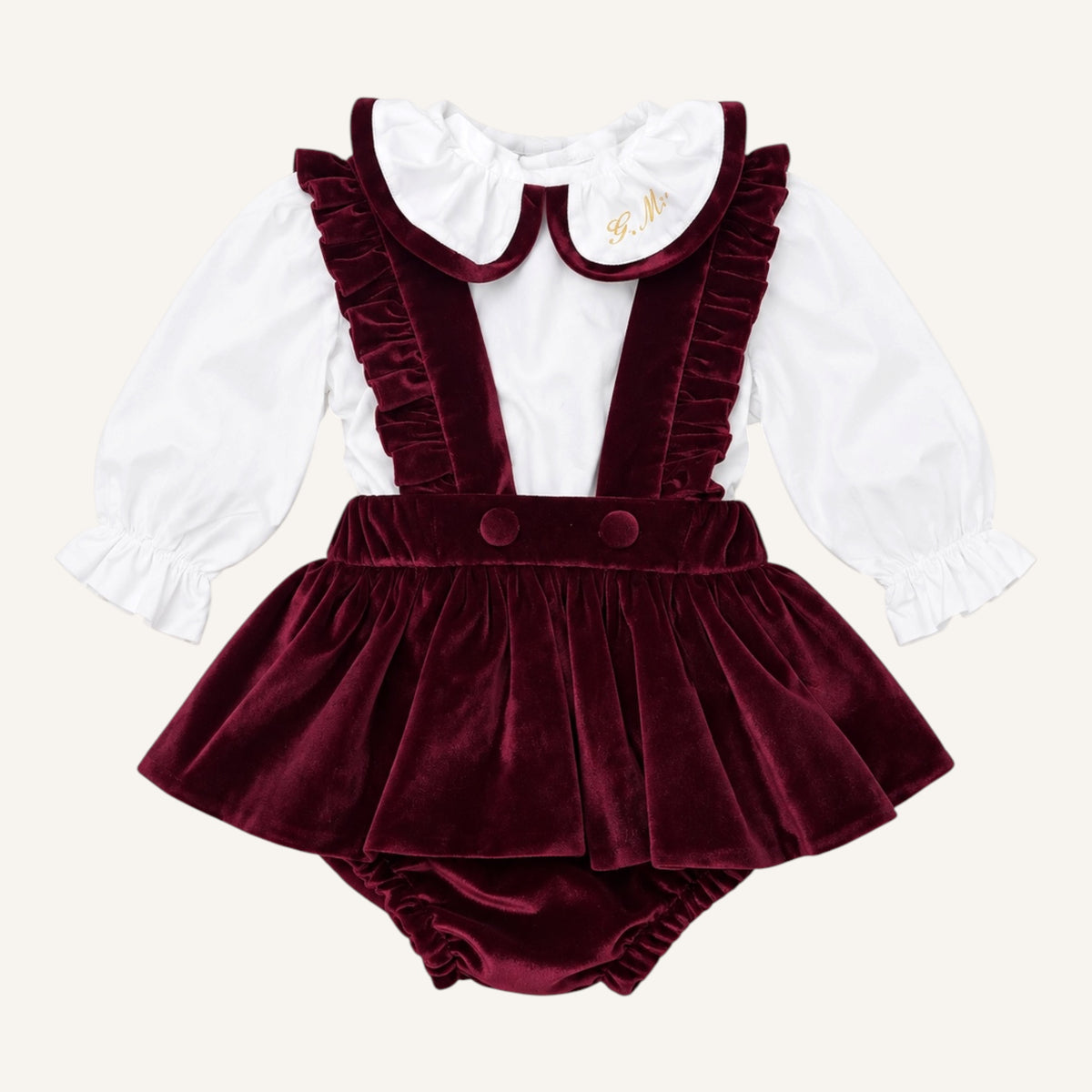 Completo in velluto personalizzato con camicia in cotone