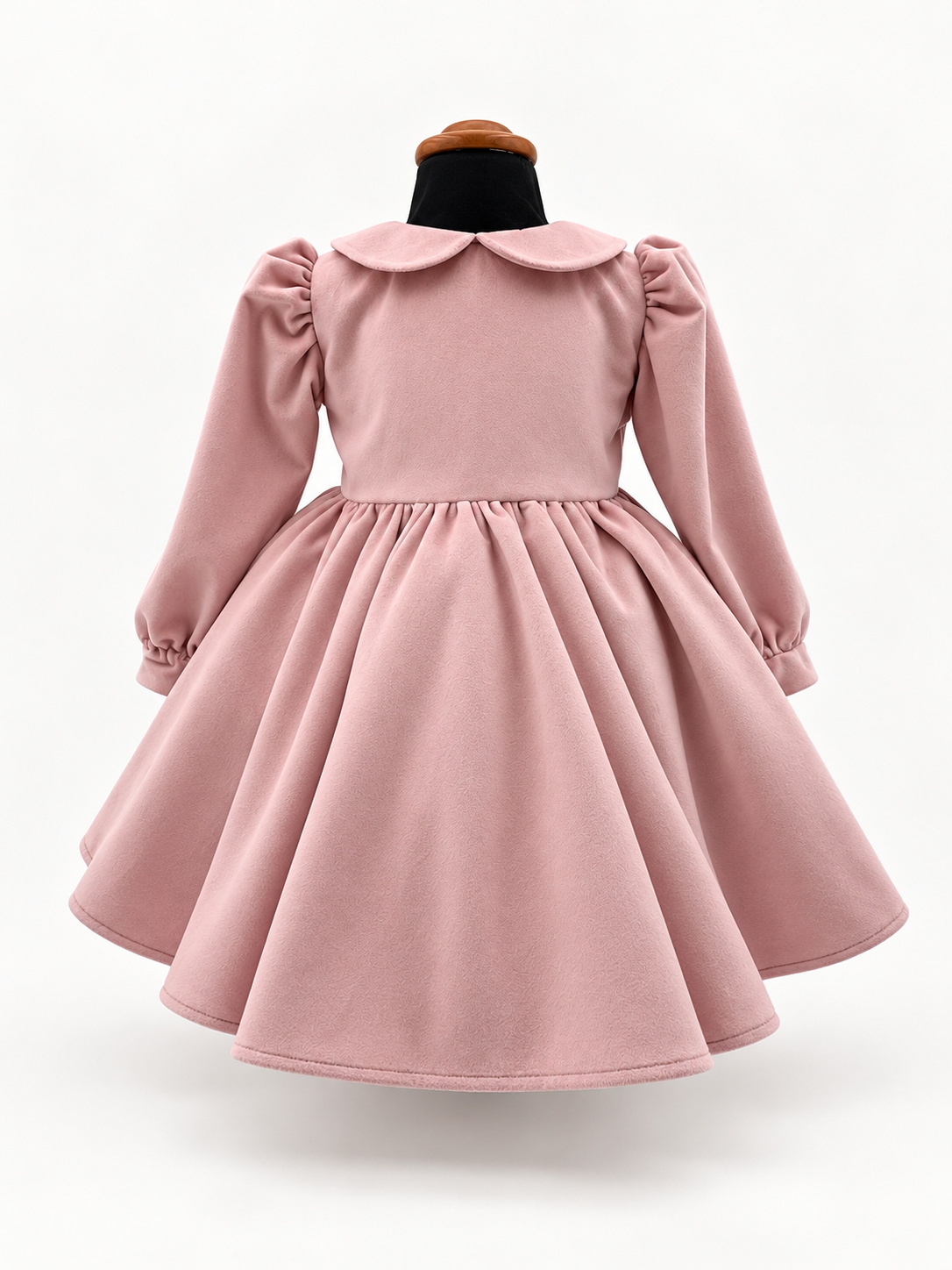 Abito in velluto rosa con fiocco personalizzato