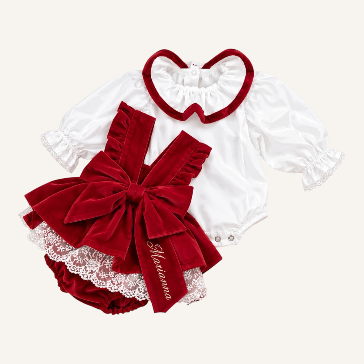 Completo in velluto rosso