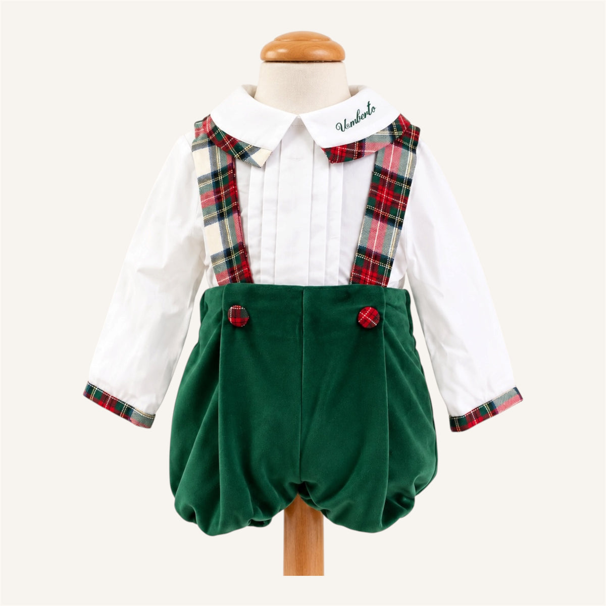 Completo in velluto e tartan