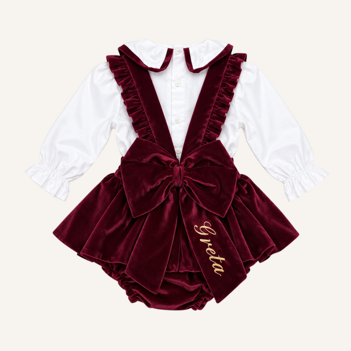 Completo in velluto personalizzato con camicia in cotone