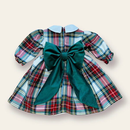 Abito in tartan bianco