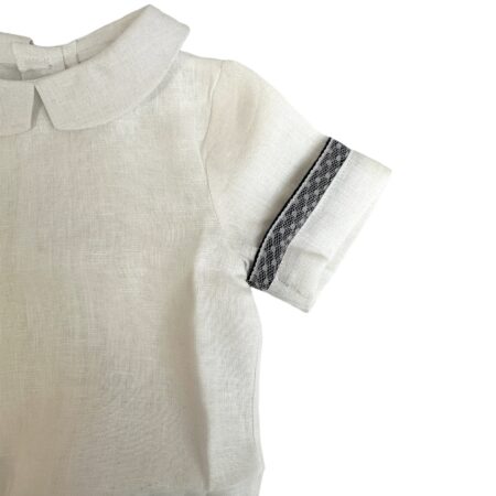 Camicia in Lino pizzo pois