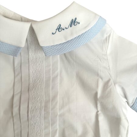 Camicia in cotone con pizzo centrale