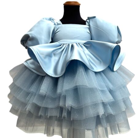 Abito in seta con tulle glitter