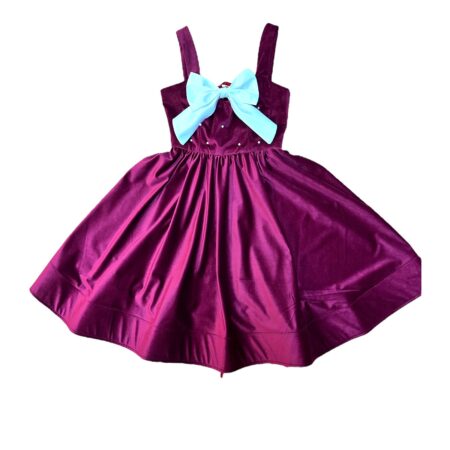 Abito in velvet con fiocco