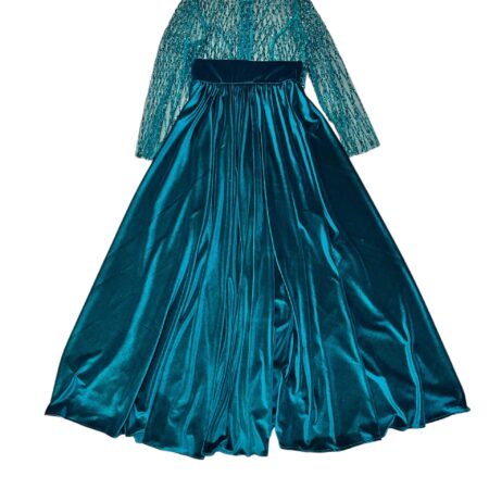 Gonna in velvet con top perlinato