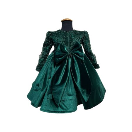 Abito corpino in perline e gonna in velvet