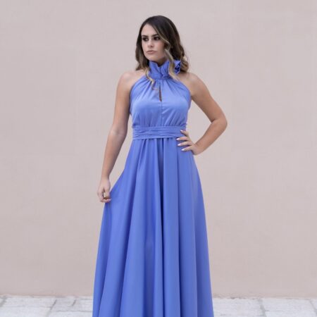 Abito in seta lungo con cinturino