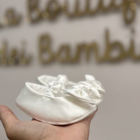 Ballerine in seta con fiocco