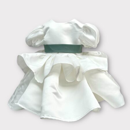 Abito in seta con doppia balza e cintura con fiocco personalizzato