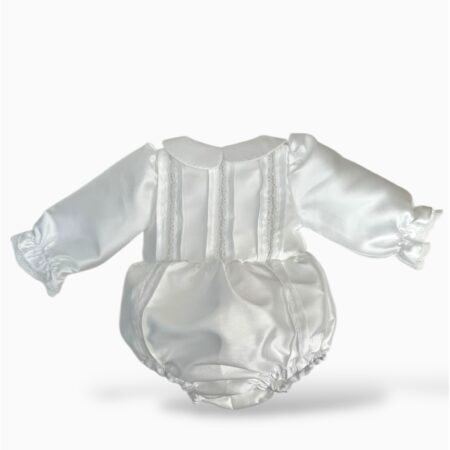 Pagliaccetto in mikado con inserti di pizzo