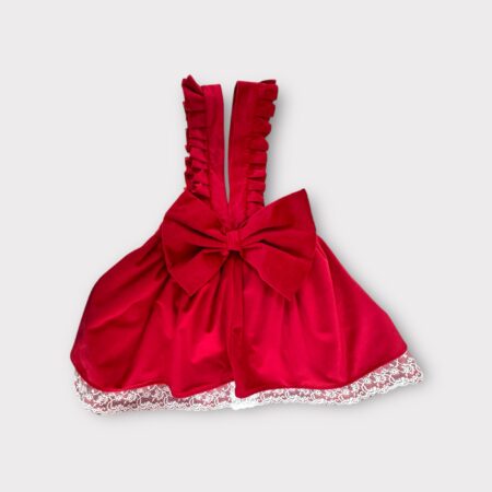 Gonna con bretelle in velvet