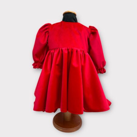 Abito in velluto con code lunghe