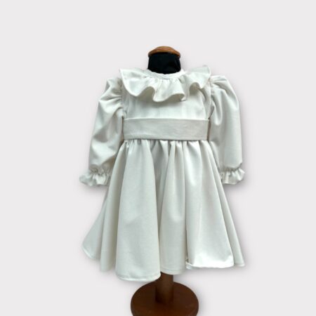 Abito in velluto bianco seta