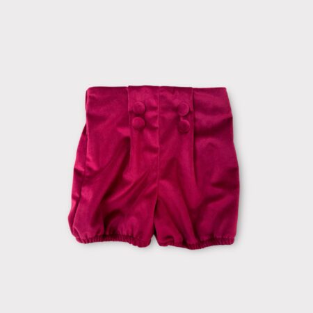 Pantaloncino in velluto bordeaux