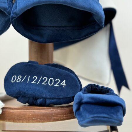 Scarpina in velluto blu