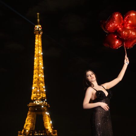 Abito rose paillettes