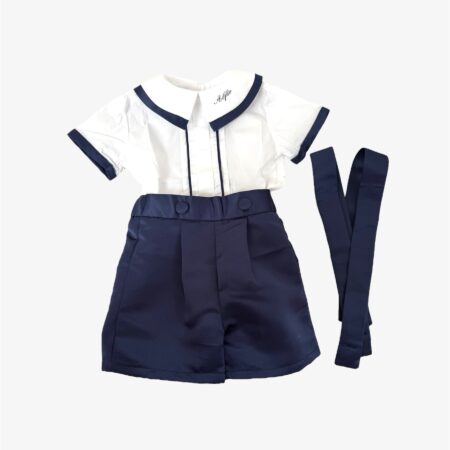 Completo in seta blu notte