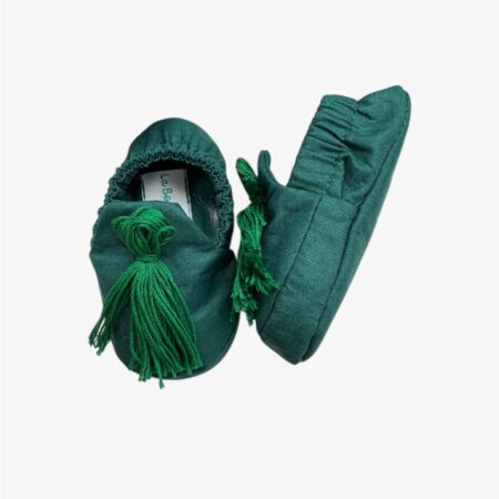 Scarpine culla in cotone con nappina