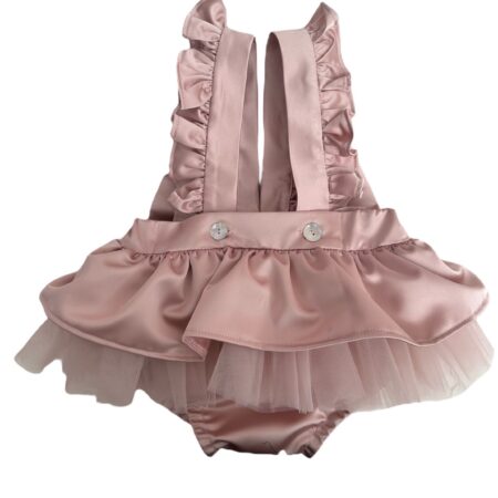 Culotte in seta rosa con tulle mano seta