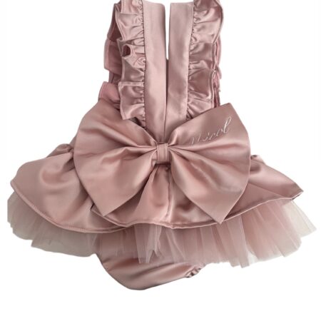 Culotte in seta rosa con tulle mano seta