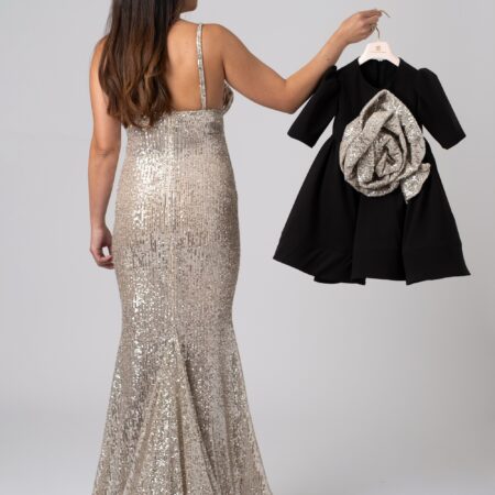 Coordinato in paillette bronzo