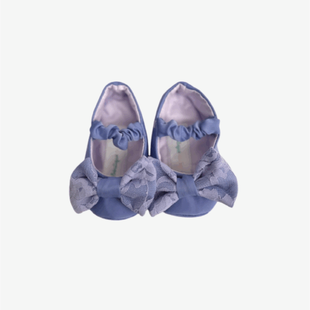 Ballerine in seta lilla con fiocco in seta