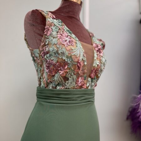 Abito donna cerimoniale con top in pizzo e gonna tubino