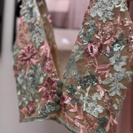 Abito donna cerimoniale con top in pizzo e gonna tubino