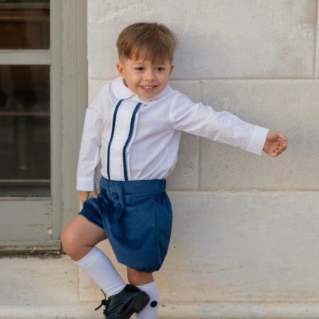 Completo bimbo in velluto blu