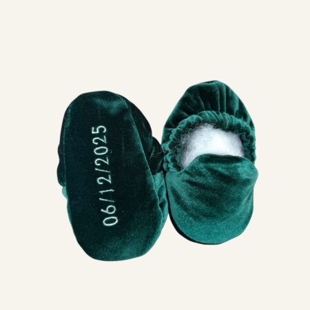 Scarpine in velluto verde bosco