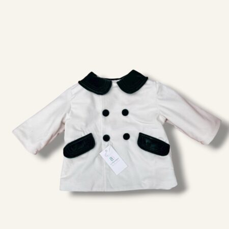 Cappottino in velluto con dettagli verde bosco