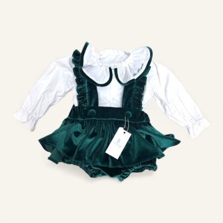 Completo in velluto verde bottiglia