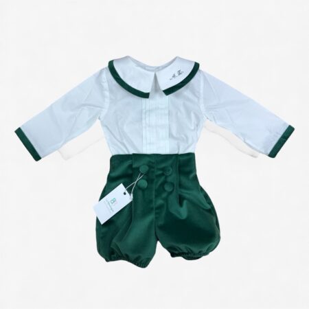 Completo in velluto verde bosco