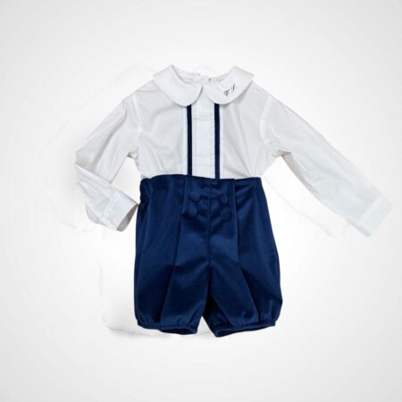 Completo bimbo in velluto blu