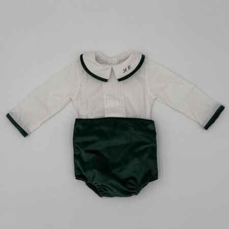 Completo in velluto verde bosco