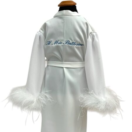 Kimono Battesimo con piume