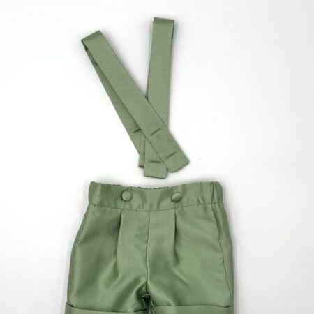 Completo in mikado verde salvia