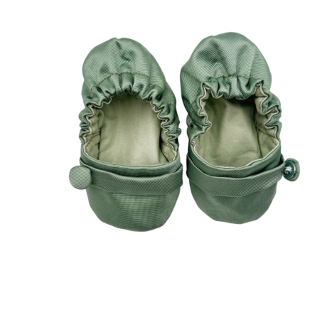 Scarpine da culla in mikado verde salvia